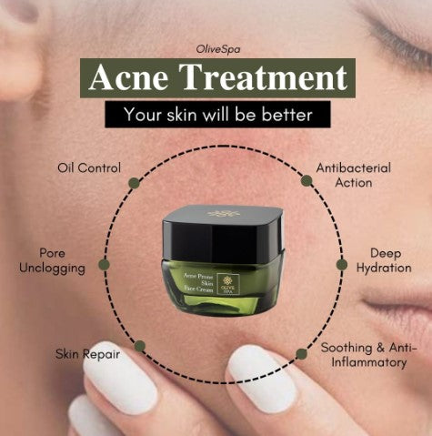 OLIVE SPA Κρέμα Προσώπου με βιολογική Αλόη για Δέρμα με Τάση Ακμής 50ml