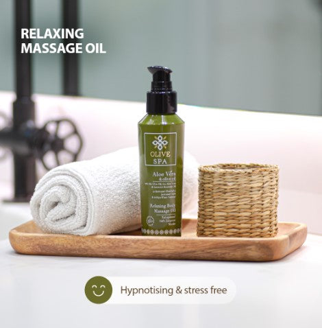 OLIVE SPA Χαλαρωτικό Λάδι Σώματος Μασάζ με βιολογική Αλόη 100ml