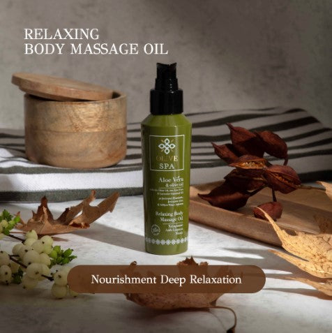 OLIVE SPA Χαλαρωτικό Λάδι Σώματος Μασάζ με βιολογική Αλόη 100ml