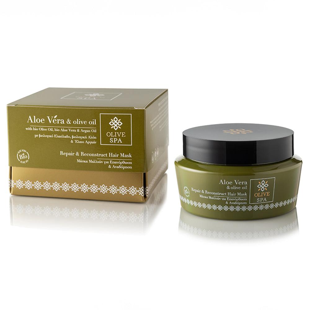 OLIVE SPA Μάσκα Μαλλιών για Επανόρθωση & Αναδόμηση με βιολογική Αλόη 250ml